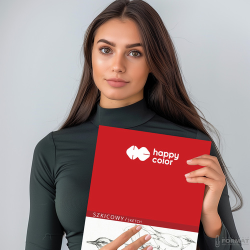 BLOK SZKICOWY HAPPY COLOR BIAŁY A4 90g 50 KARTEK 4