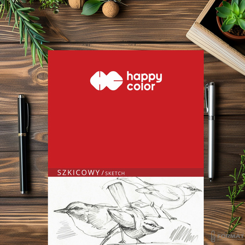 BLOK SZKICOWY HAPPY COLOR BIAŁY A4 90g 50 KARTEK 5