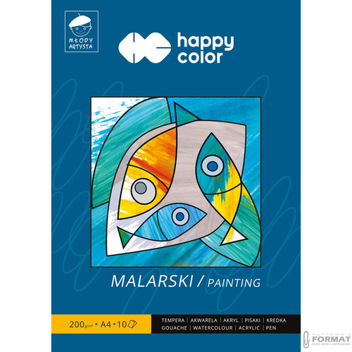 BLOK MALARSKI HAPPY COLOR MŁODY ARTYSTA BIAŁY A4 200g 10 KARTEK 3
