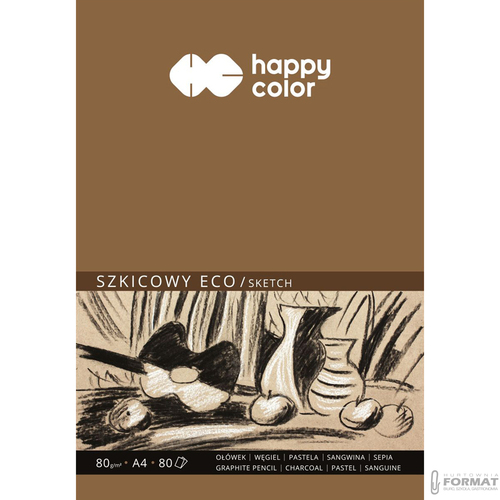 BLOK SZKICOWY HAPPY COLOR ECO ART OCHRA A4 80g 80 KARTEK 2