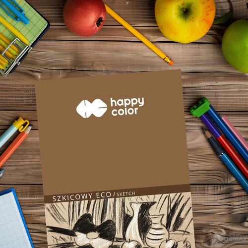 BLOK SZKICOWY HAPPY COLOR ECO ART OCHRA A4 80g 80 KARTEK 4
