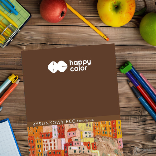 BLOK RYSUNKOWY HAPPY COLOR ECO ART OCHRA A4 150g 25 KARTEK 4