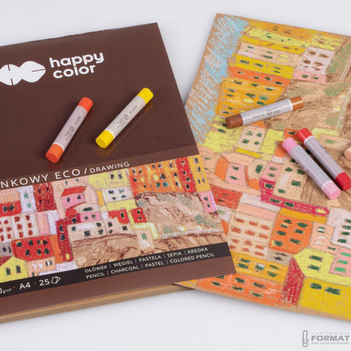 BLOK RYSUNKOWY HAPPY COLOR ECO ART OCHRA A4 150g 25 KARTEK 6