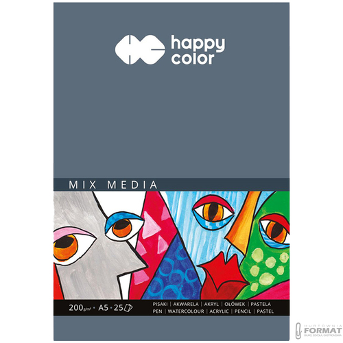 SZKICOWNIK BLOK HAPPY COLOR MIX MEDIA A5 200g 25 KARTKOWY 2