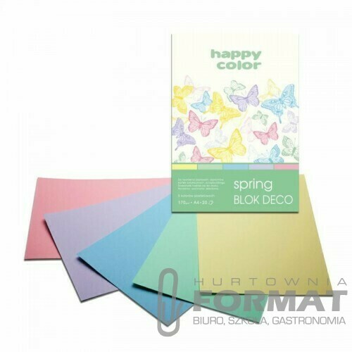 BLOK DECO KOLORY WIOSENNE PASTEL. A4 20K 170G 5KOL 2