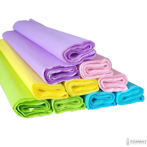 BIBUŁA MARSZCZONA HAPPY COLOR 10 SZTUK 5 KOLORÓW PASTELOWE MIX PASTEL 4