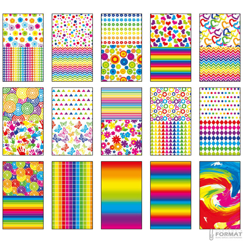 BLOK Z MOTYWAMI HAPPY COLOR COLORS A4 80g 15 KARTEK 26 MOTYWÓW 3