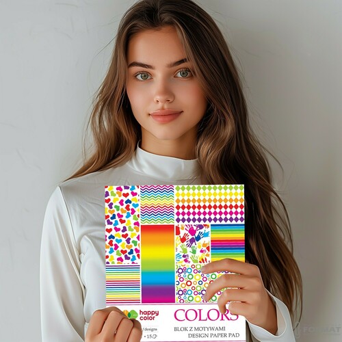 BLOK Z MOTYWAMI HAPPY COLOR COLORS A4 80g 15 KARTEK 26 MOTYWÓW 8