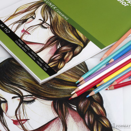 BLOK DO RYSUNKU HAPPY COLOR ART BIAŁY A4 300g 15 KARTEK 2