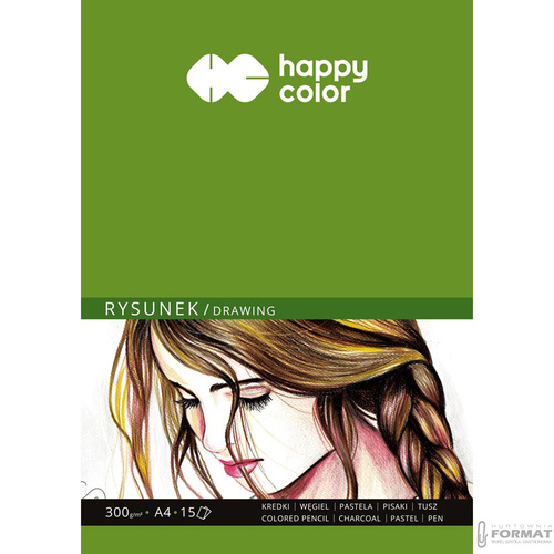 BLOK DO RYSUNKU HAPPY COLOR ART BIAŁY A4 300g 15 KARTEK 3