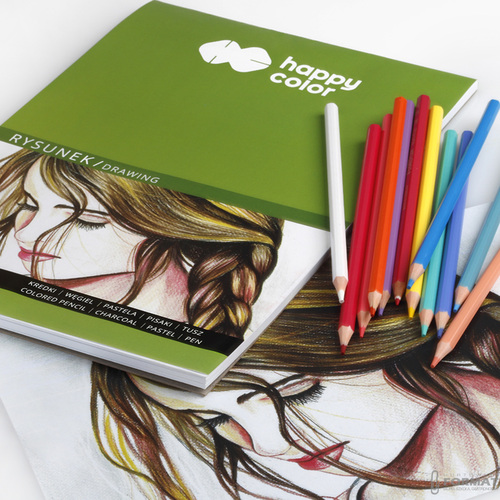 BLOK DO RYSUNKU HAPPY COLOR ART BIAŁY A4 300g 15 KARTEK 4
