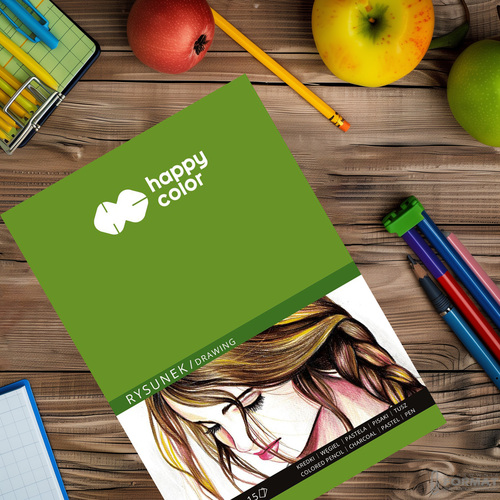 BLOK DO RYSUNKU HAPPY COLOR ART BIAŁY A4 300g 15 KARTEK 6