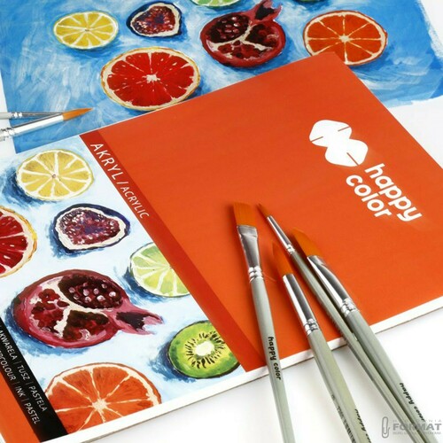 BLOK DO AKRYLU HAPPY COLOR ART BIAŁY A4 360g 10 KARTEK 2
