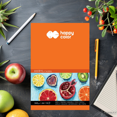 BLOK DO AKRYLU HAPPY COLOR ART BIAŁY A4 360g 10 KARTEK 5