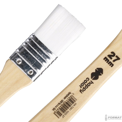 PĘDZEL NYLONOWY BIAŁY PŁASKI HOBBY HAPPY COLOR 7251 27 mm 4