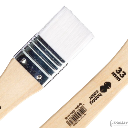 PĘDZEL NYLONOWY BIAŁY PŁASKI HOBBY HAPPY COLOR 7251 33 mm 4