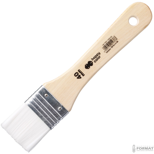 PĘDZEL NYLONOWY BIAŁY PŁASKI HOBBY HAPPY COLOR 7251 40 mm 2