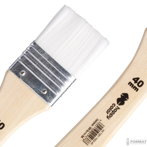 PĘDZEL NYLONOWY BIAŁY PŁASKI HOBBY HAPPY COLOR 7251 40 mm 4