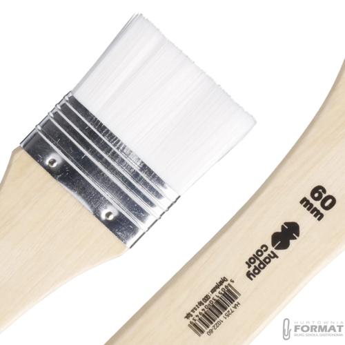 PĘDZEL NYLONOWY BIAŁY PŁASKI HOBBY HAPPY COLOR 7251 60 mm 4