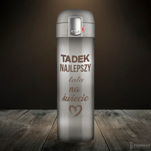 KUBEK TERMICZNY TERMOS NA KAWĘ HERBATĘ DO SAMOCHODU 440 ml PREZENT GRAWER 10