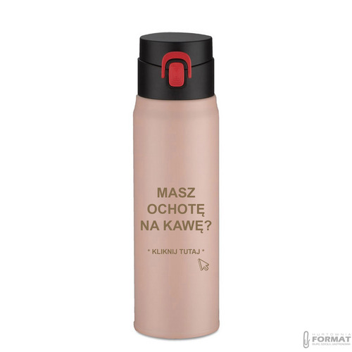 KUBEK TERMICZNY TERMOS NA KAWĘ HERBATĘ DO SAMOCHODU 420ml RÓŻOWY +GRAWER 9