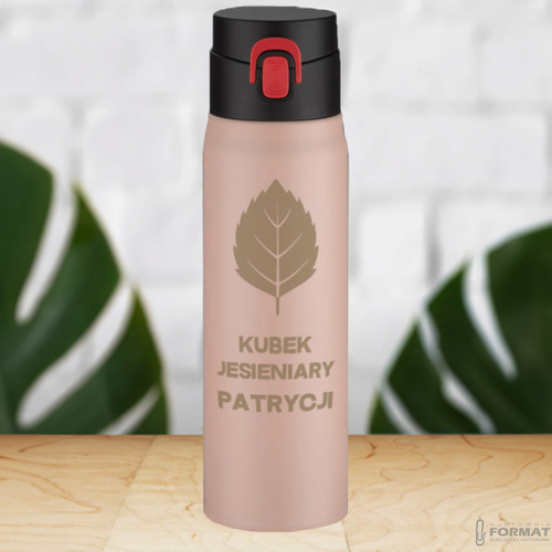 KUBEK TERMICZNY TERMOS NA KAWĘ HERBATĘ DO SAMOCHODU 420ml RÓŻOWY +GRAWER 14