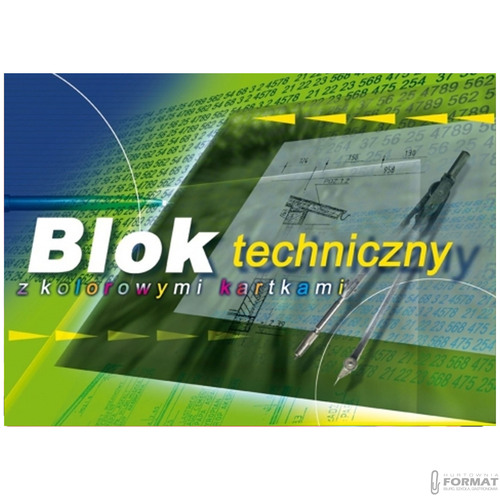 BLOK TECHNICZNY KOLOROWY KRESKA A4 10K Z KOLOROWYMI KARTKAMI KRESKA 2