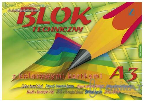 Blok techniczny kolorowy Kreska A3 10 kart. 2