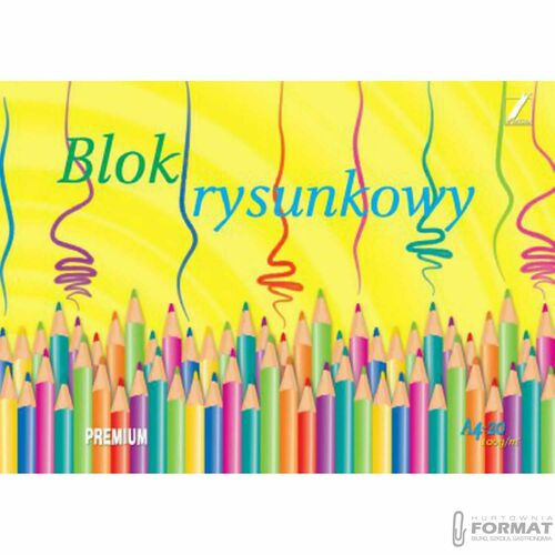 Blok rysunkowy A4/20 Kreska Biały Premium 100g/m2 3