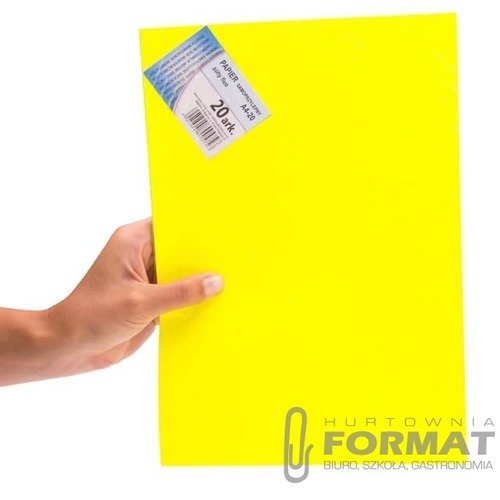 Kreska Papier samoprzylepny Żółty fluo A4 20 ark. 2
