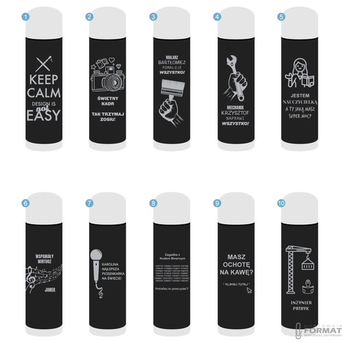 TERMOS STALOWY TURYSTYCZNY TERMICZNY 500ML CZARNY NA KAWĘ HERBATĘ +GRAWER 16