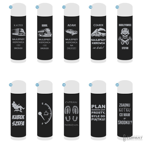 TERMOS STALOWY TURYSTYCZNY TERMICZNY 500ML CZARNY NA KAWĘ HERBATĘ +GRAWER 17