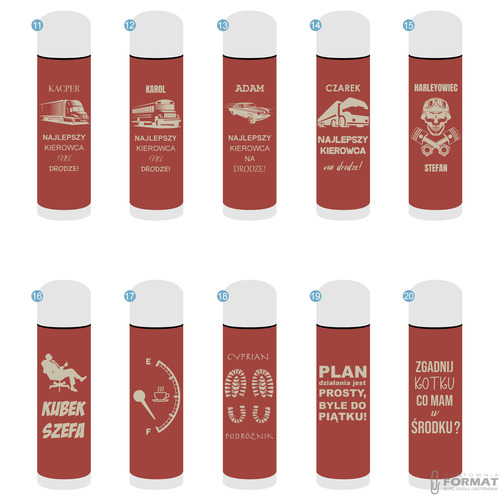 TERMOS STALOWY TURYSTYCZNY TERMICZNY 500ML CZERWONY NA KAWĘ HERBATĘ +GRAWER 17