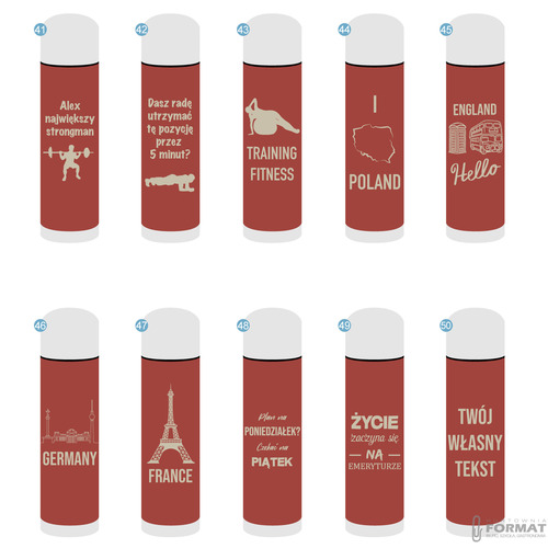 TERMOS STALOWY TURYSTYCZNY TERMICZNY 500ML CZERWONY NA KAWĘ HERBATĘ +GRAWER 20