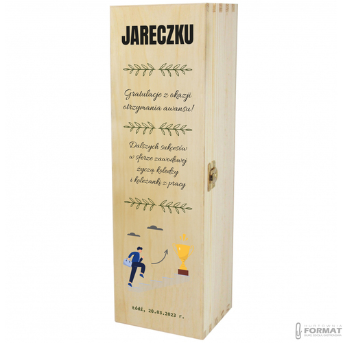 DREWNIANA SKRZYNIA NA WINO ALKOHOL PREZENT URODZINY 18 40 ŚLUB DZIEŃ BABCI 22