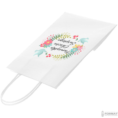 TORBA PAPIEROWA BIAŁA A5 225/80/180 1 SZT TOREBKA EKO PREZENT NA CHRZEST 4