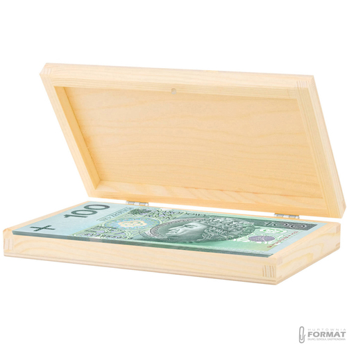 DREWNIANE PUDEŁKO NA PIENIĄDZE PAMIĄTKA NA ROCZEK WZORY IMIĘ EKO BOX NADRUK 3