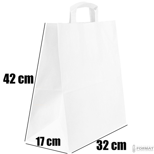 TORBA PAPIEROWA CATERINGOWA BIAŁA 320/170/420mm 32/17/42cm 250SZT EKO+NADRUK 7