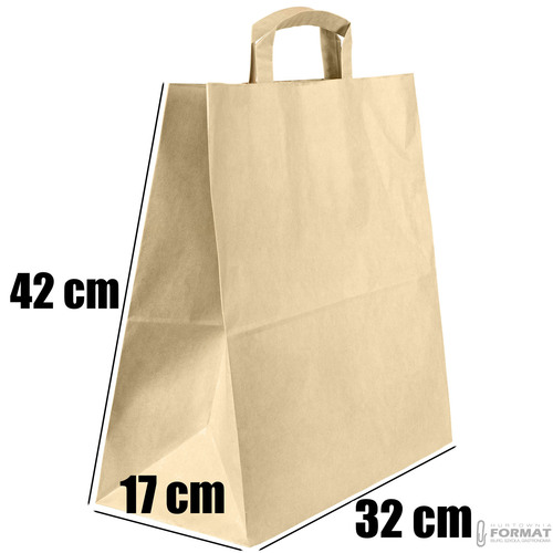 TORBA PAPIEROWA CATERINGOWA BRĄZOWA 320/170/420mm 32/17/42cm 250SZT +NADRUK 49