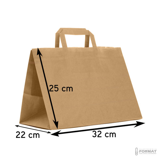 TORBA PAPIEROWA CATERINGOWA BRĄZ 320/220/250mm 32/22/25cm EKO KRAFT 250SZT 94