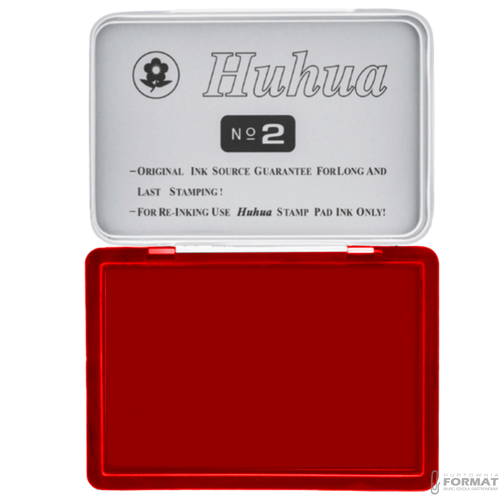 PODUSZKA DO STEMPLI PIECZĄTEK Z TUSZEM 110X70MM METALOWA CZERWONA 4