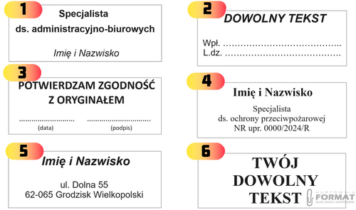 GUMKA DO PIECZĄTKI PIECZĄTEK DO 4 LINII Z TEKSTEM DO AUTOMATU 39x15mm 4