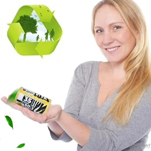WORKI NA ŚMIECI TIGRO LDPE 35L A50 50SZT ŻÓŁTE BIO MOCNE 5