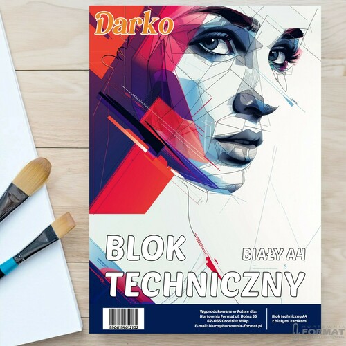 BLOK TECHNICZNY BIAŁY A4 SZKOLNY 10 KARTEK ARKUSZY 170g/m DARKO 12