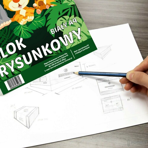 BLOK RYSUNKOWY BIAŁY A4 SZKOLNY 20 KARTEK ARKUSZY 80g/m DARKO 8
