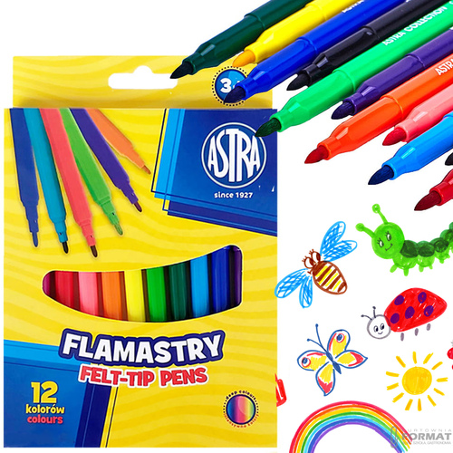 WYPRAWKA SZKOLNA DO SZKOŁY KREDKI PLASTELINA FLAMASTRY 22el ASTRA +3 GRATIS 9