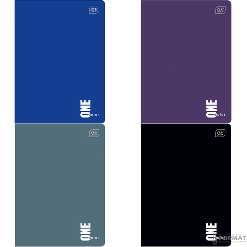ZESTAW 4 ZESZYTÓW PRZEDMIOTOWYCH DO SZKOŁY ONE COLOR 60k A5 INTERDRUK 3