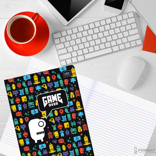 ZESTAW 4 ZESZYTÓW DO NAUKI PISANIA GAME OVER GRA DO SZKOŁY 16k A5 W LINIĘ 5