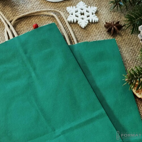 TORBA PAPIEROWA CIEMNO ZIELONA A3 305/170/425 7