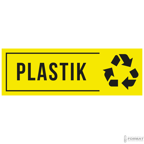 NAKLEJKA NA KOSZ PLASTIK 30x10 cm 2